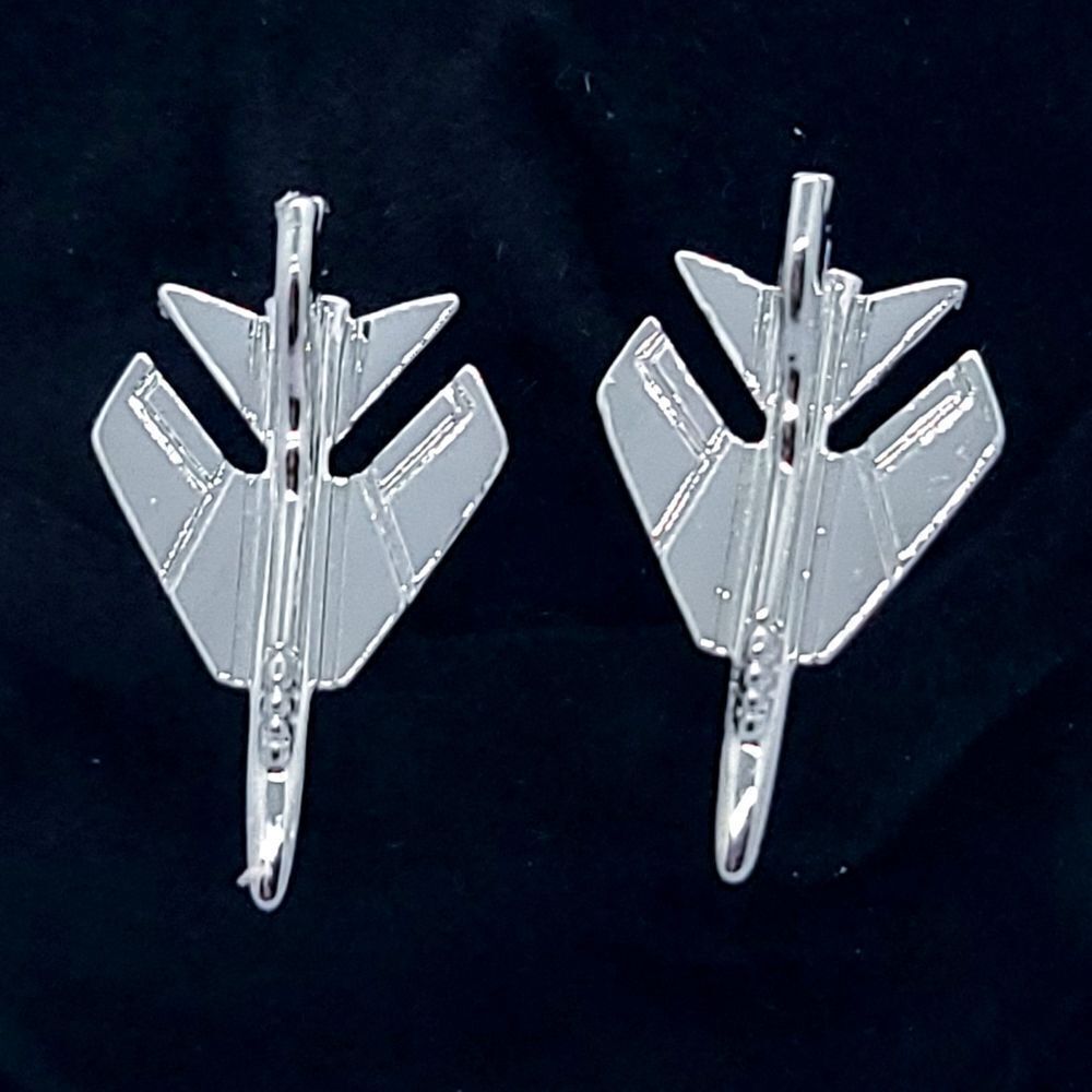 Men's Fighter Jet Silver Cufflinks Tuxedo Formal Aviation Pilot Airplane Plane